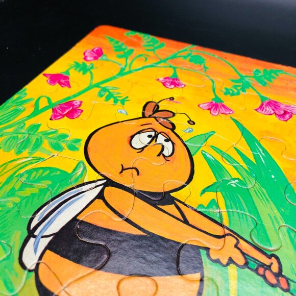 Vintage 70s Maya The Bee Jigsaw Puzzle: 60 pcs COMPLETE, GenX Cartoon Character - Picture 5 of 15